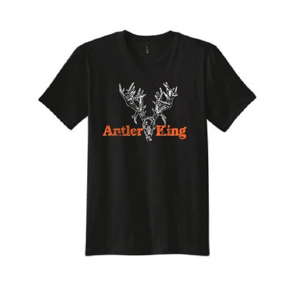 Distressed Black Antler King Logo Shirt.